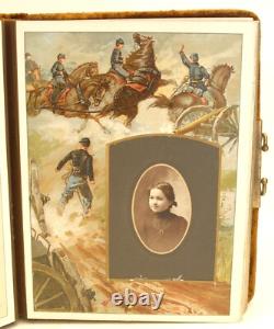 Rare CIVIL War Era Army Memories Photo Album Soldier Lithos Cabinet Photographs