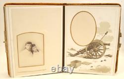 Rare CIVIL War Era Army Memories Photo Album Soldier Lithos Cabinet Photographs