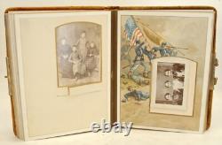 Rare CIVIL War Era Army Memories Photo Album Soldier Lithos Cabinet Photographs