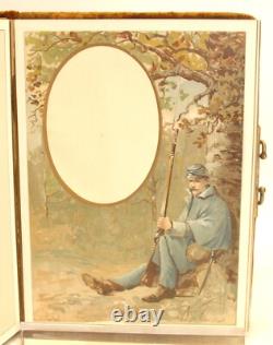 Rare CIVIL War Era Army Memories Photo Album Soldier Lithos Cabinet Photographs