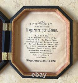 Rare! CIVIL War Octagon Shape 1/6 Plate Tintype /ambrotype Union Case 1861