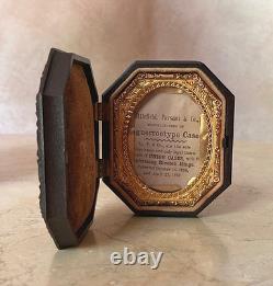 Rare! CIVIL War Octagon Shape 1/9 Plate Tintype /ambrotype Union Case 1861