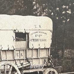 Rare! CIVIL War Union Army Of Potomac Hq Petersburg Telegraph Batt. Wagon Photo
