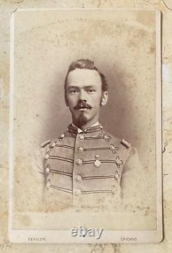 Rare! CIVIL War Union Army Officer Wears His Cadet Coat 1865 Cabinet Card Photo