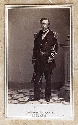 Rare! CIVIL War Union Commodore Andrew Hule Foote 1862 Brady Photo CDV