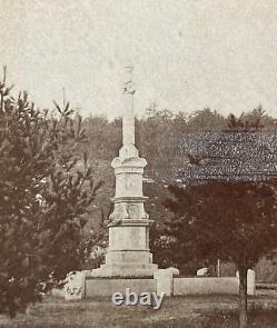 Rare! CIVIL War Union Orange Twp. Mass. Soldiers' Monument Stereoview Photo 1871