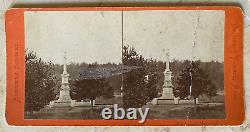 Rare! CIVIL War Union Orange Twp. Mass. Soldiers' Monument Stereoview Photo 1871