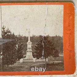 Rare! CIVIL War Union Orange Twp. Mass. Soldiers' Monument Stereoview Photo 1871