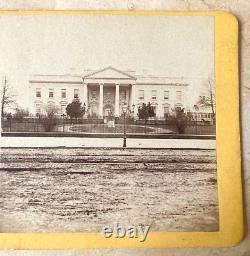 Rare! CIVIL War Union President Lincoln's White House Stereo Photo 1861