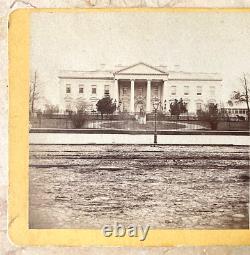 Rare! CIVIL War Union President Lincoln's White House Stereo Photo 1861