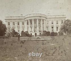 Rare! CIVIL War Union President Lincoln's White House Stereo Photo 1862