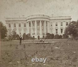 Rare! CIVIL War Union President Lincoln's White House Stereo Photo 1862
