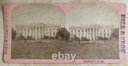 Rare! CIVIL War Union President Lincoln's White House Stereo Photo 1862