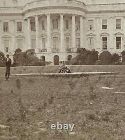 Rare! CIVIL War Union President Lincoln's White House Stereo Photo 1862