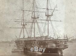 Rare Cabinet Photo Of CIVIL War Ship The Wabash Boston Harbor By James Black