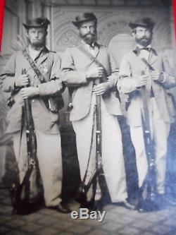 Rare Civil War Era Half Plate Tintype Photograph of Three Armed Schutzen Jagers