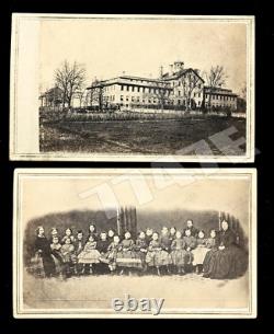 Rare Civil War Era Photos MOSES BROWN QUAKER SCHOOL & CLASS rhode island history