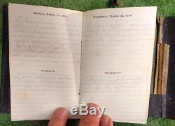 Rare Civil War Family Lot Union Diary with Bullet Hole Medals Ribbons Photos Flask