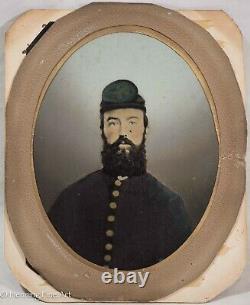 Rare Civil War Portrait Tintype Photograph Full Plate 8 x 6.5'' Framed & Fine