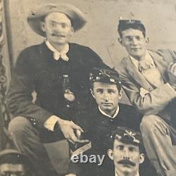 Rare Civil War Tintype Photograph Integrated Union Soldiers & African Americans