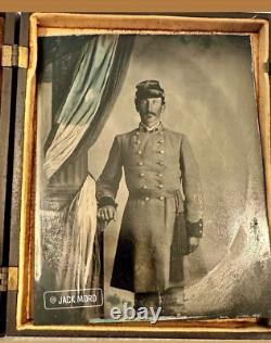 Rare Museum Qlty Tintype Photo Texas Confederate Officer Soldier Original 1860s