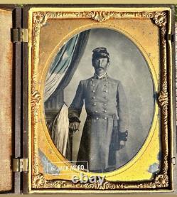 Rare Museum Qlty Tintype Photo Texas Confederate Officer Soldier Original 1860s