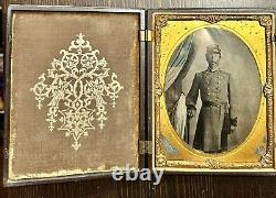 Rare Museum Qlty Tintype Photo Texas Confederate Officer Soldier Original 1860s