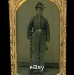 Rare & ORIGINAL 1/8th Plate Civil War Union Soldier Tintype Photograph. HISTORY