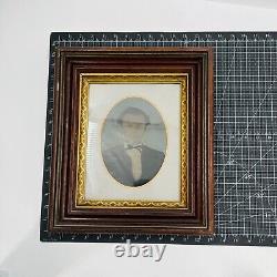 Rare Pair Large Shadow Framed Civil War Era Tintype Electrograph Photo Portraits
