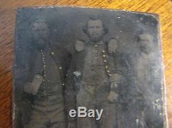 Rare Three Drunken CIVIL War Calvary, In Patriotic Case Littlefield 1/6 Plate La