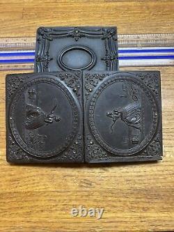 Rare Tintype Civil War Thermoplastic Liberty Case Native American Family Photo