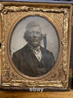 Rare Tintype Civil War Thermoplastic Liberty Case Native American Family Photo