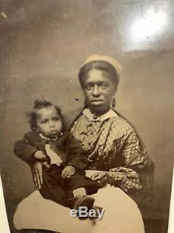 Rare Vintage Civil War Era Slave Negro Nanny Tin Type Photo Black Americana