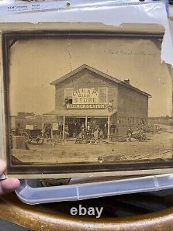 Rare Vintage Civil War era Photograph Clarksville Texas Store Tavern Saloon