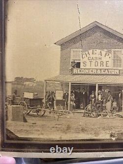 Rare Vintage Civil War era Photograph Clarksville Texas Store Tavern Saloon