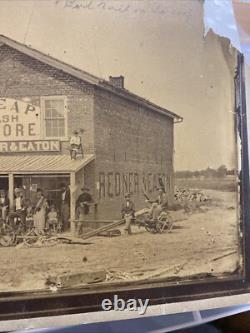Rare Vintage Civil War era Photograph Clarksville Texas Store Tavern Saloon