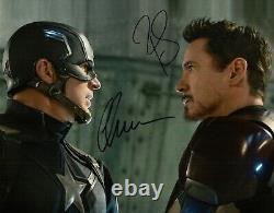 Robert Downey Jr. & Chris Evans Signed Captain America Civil War 11x14 Photo COA