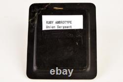 Ruby Ambrotype Civil War Union Sergeant in 1/9 Plate Original Period Frame V27