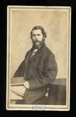 SECURE THE SHADOW Poem 1860s CDV Photo of a Doctor + Civil War Tax Stamp