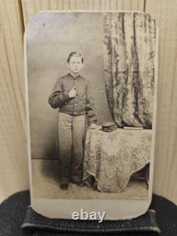 SIGNED & IDENTIFIED 1860s Carte de Visite CIVIL WAR Union Musician Photograph