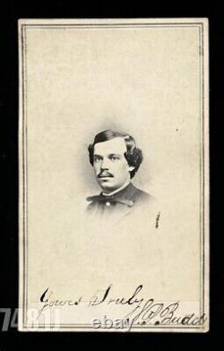 SIGNED ID'D Naval Officer USS SARANAC SAN FRANCISCO CIVIL WAR STAMP 1860S PHOTO