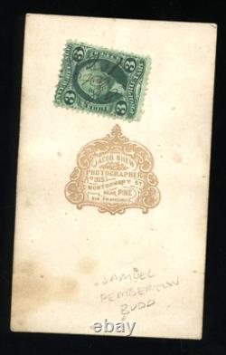 SIGNED ID'D Naval Officer USS SARANAC SAN FRANCISCO CIVIL WAR STAMP 1860S PHOTO