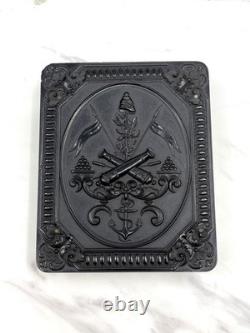 Scovill Gutta Percha Union Case with Civil War Crossed Canons 1/4 plate