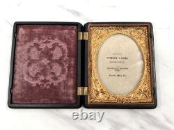Scovill Gutta Percha Union Case with Civil War Crossed Canons 1/4 plate