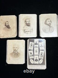 Set Of 5 Original Civil War Confederate Generals Carte De Visites Lot 1