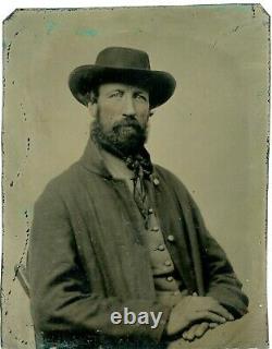 Sixth-plate Tintype CIVIL War Soldier. Close-up View