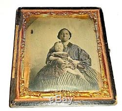 Slave Civil War Era 6th. P. Ambrotype African American Black Nanny White Baby