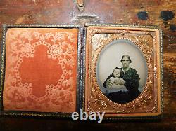 Slave Civil War Era 6th Pl. Ambrotype African American Black Nanny White Baby