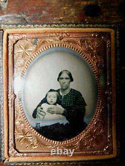 Slave Civil War Era 6th Pl. Ambrotype African American Black Nanny White Baby