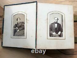 Small Antique Civil War Era Family Photo Album Thurston CDVs & Tintypes